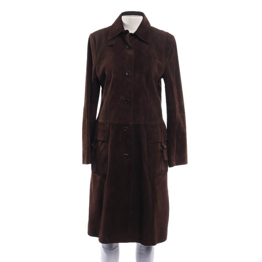 Image 1 of Leather Coat 38 Dark Brown in color Brown | Vite EnVogue