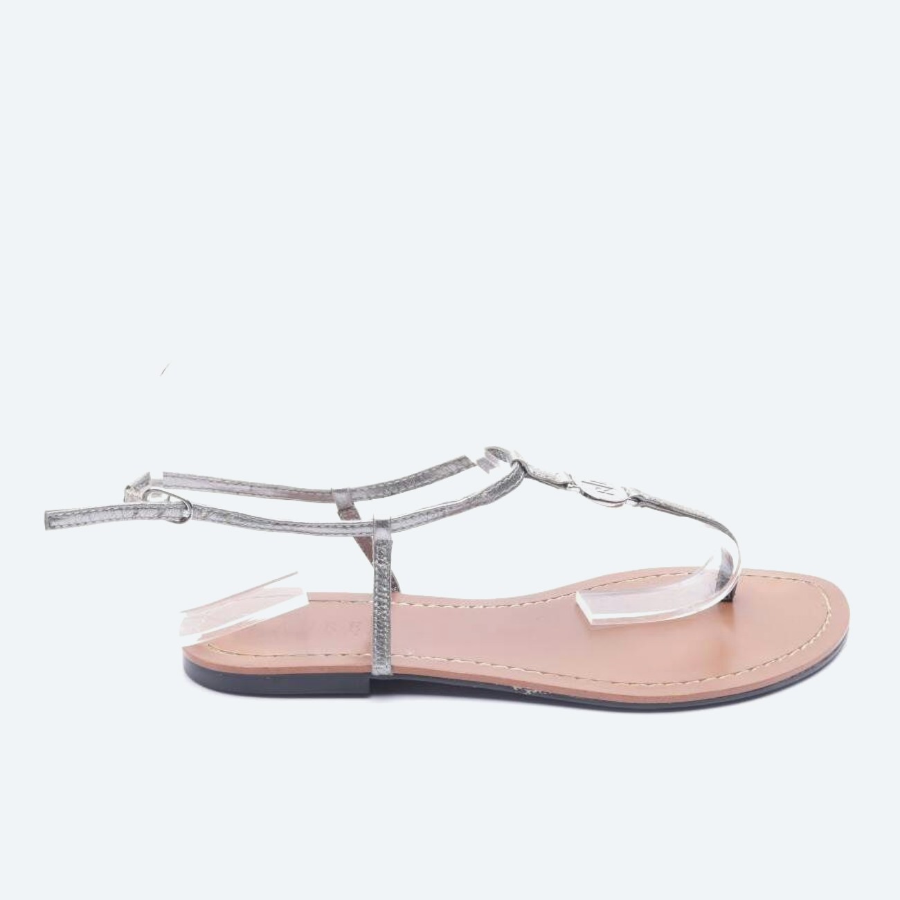 Image 1 of Strappy Sandals EUR 37 Silver in color Metallic | Vite EnVogue