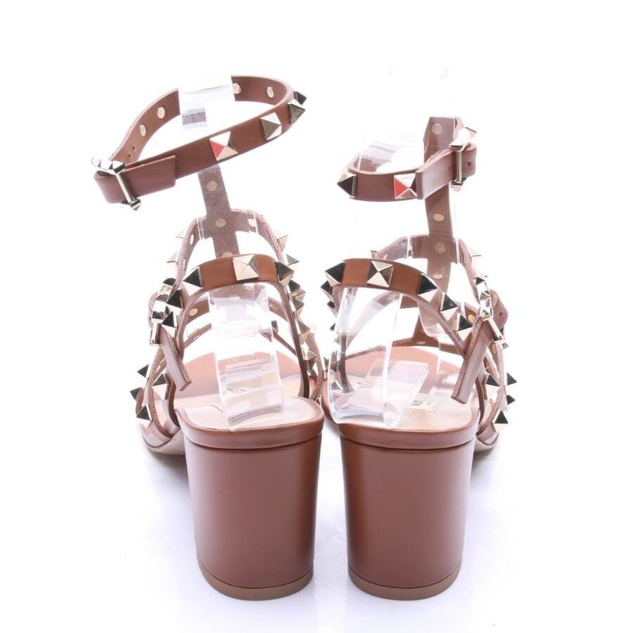 Image 3 of Rockstud Heeled Sandals EUR 37 Brown in color Brown | Vite EnVogue