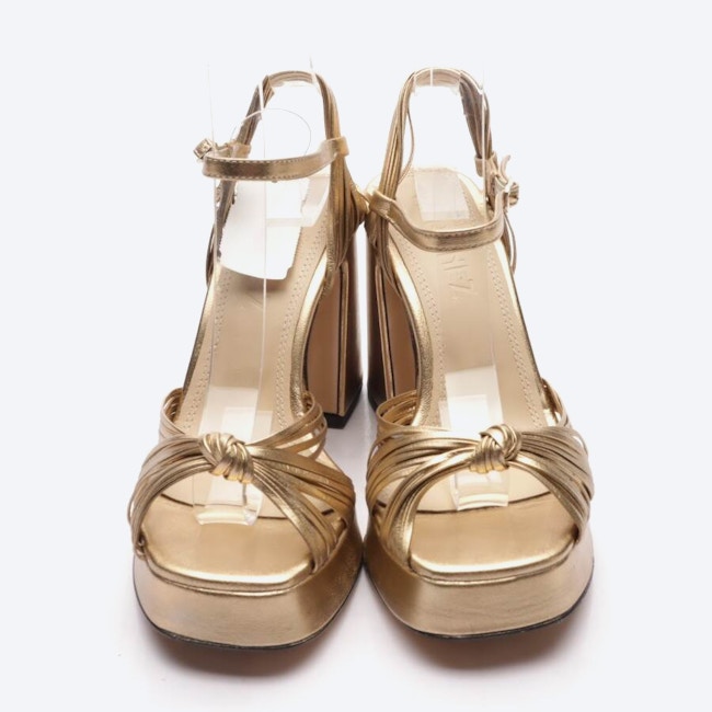 Image 2 of Heeled Sandals EUR 37 Gold in color Metallic | Vite EnVogue