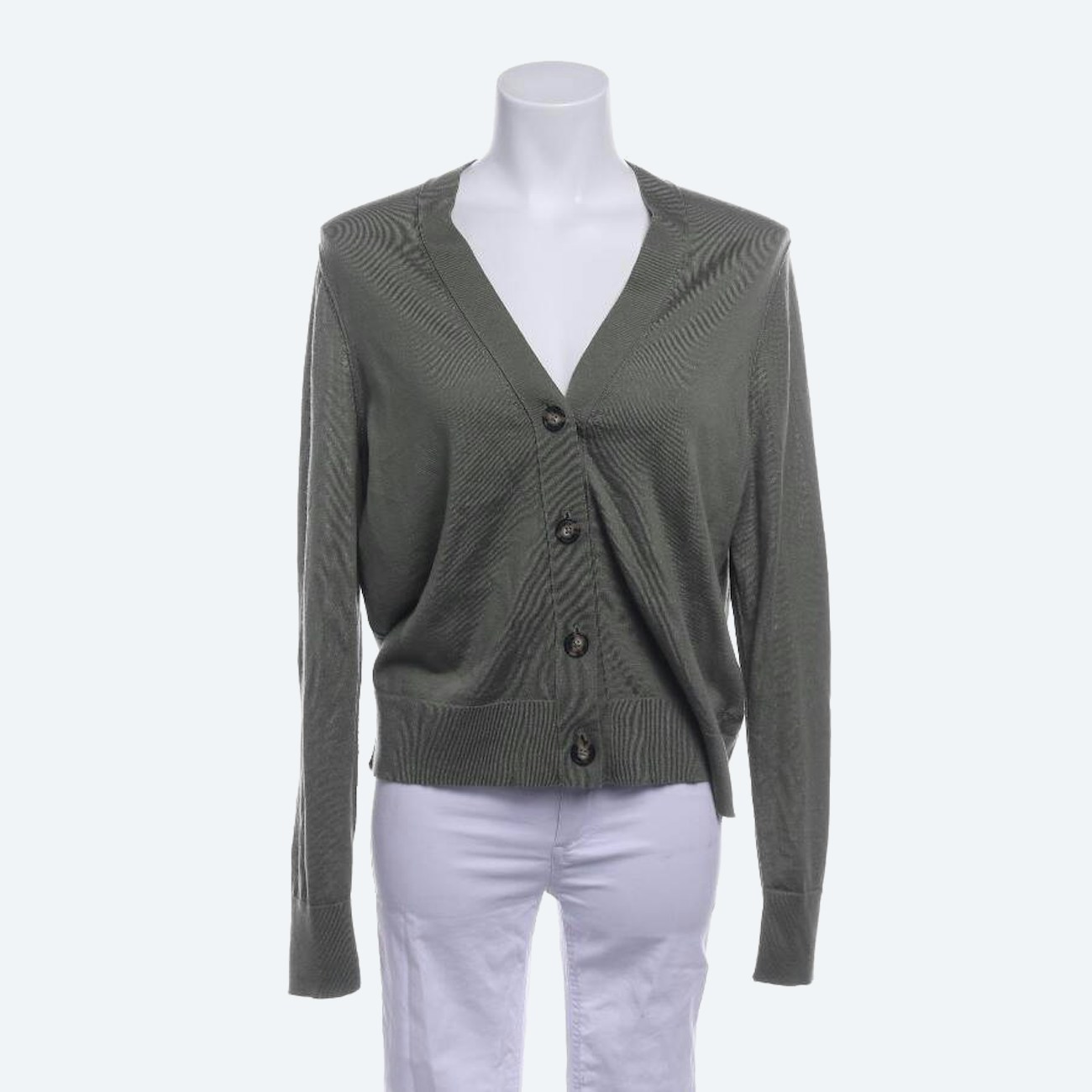 Image 1 of Wool Cardigan XL Olive Green in color Green | Vite EnVogue