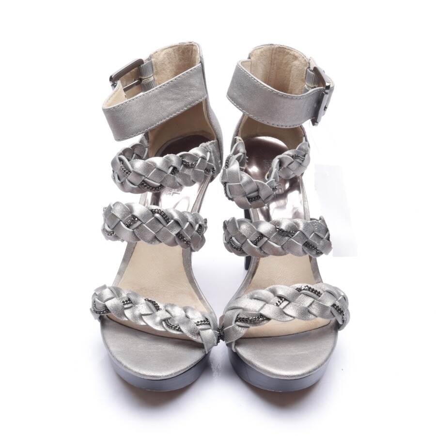 Image 2 of Heeled Sandals EUR 38.5 Silver in color Metallic | Vite EnVogue