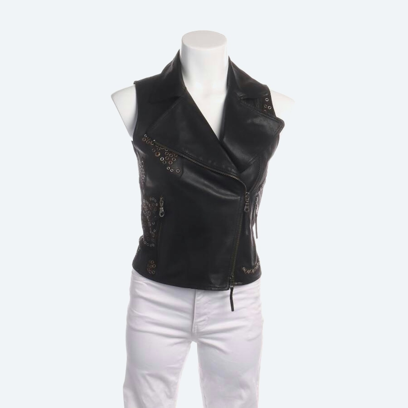 Image 1 of Leather Vest 34 Black in color Black | Vite EnVogue