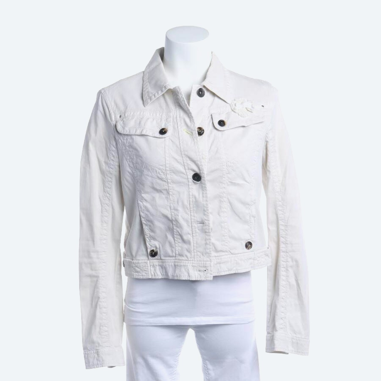 Image 1 of Jeans Jacket 38 Beige in color White | Vite EnVogue