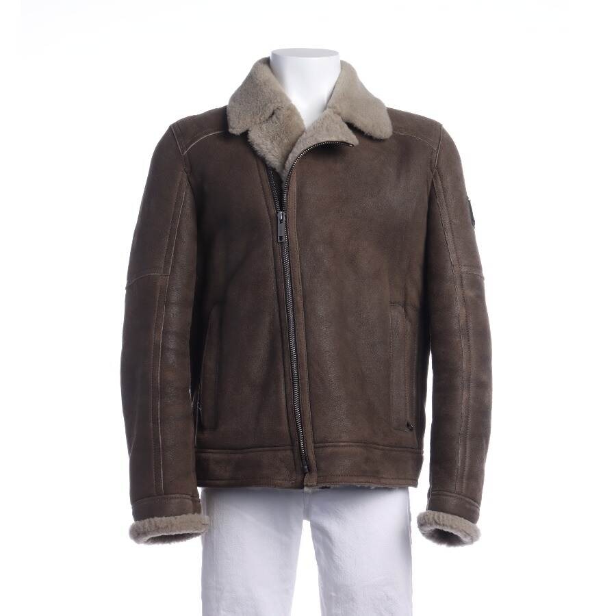 Image 1 of Leather Jacket 50 Dark Brown in color Brown | Vite EnVogue