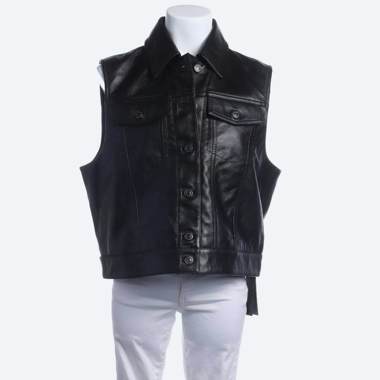 Image 1 of Leather Vest 38 Black in color Black | Vite EnVogue