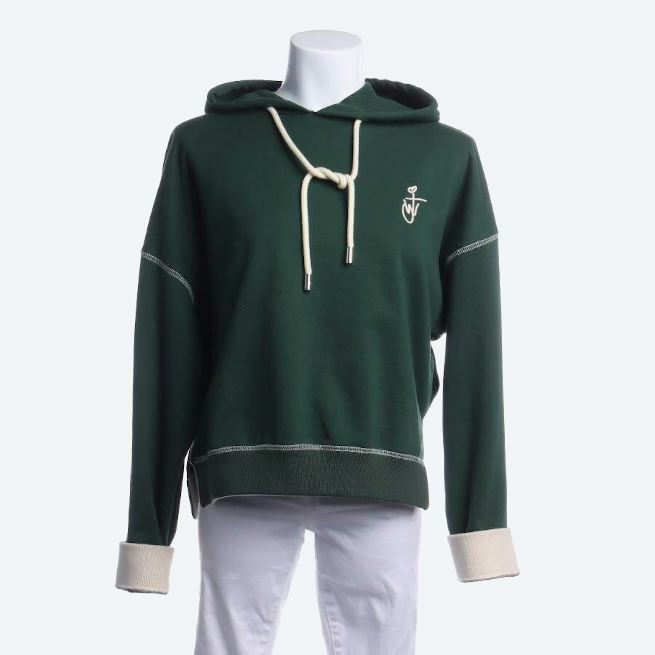 Image 1 of Hooded Sweatshirt M Green in color Green | Vite EnVogue