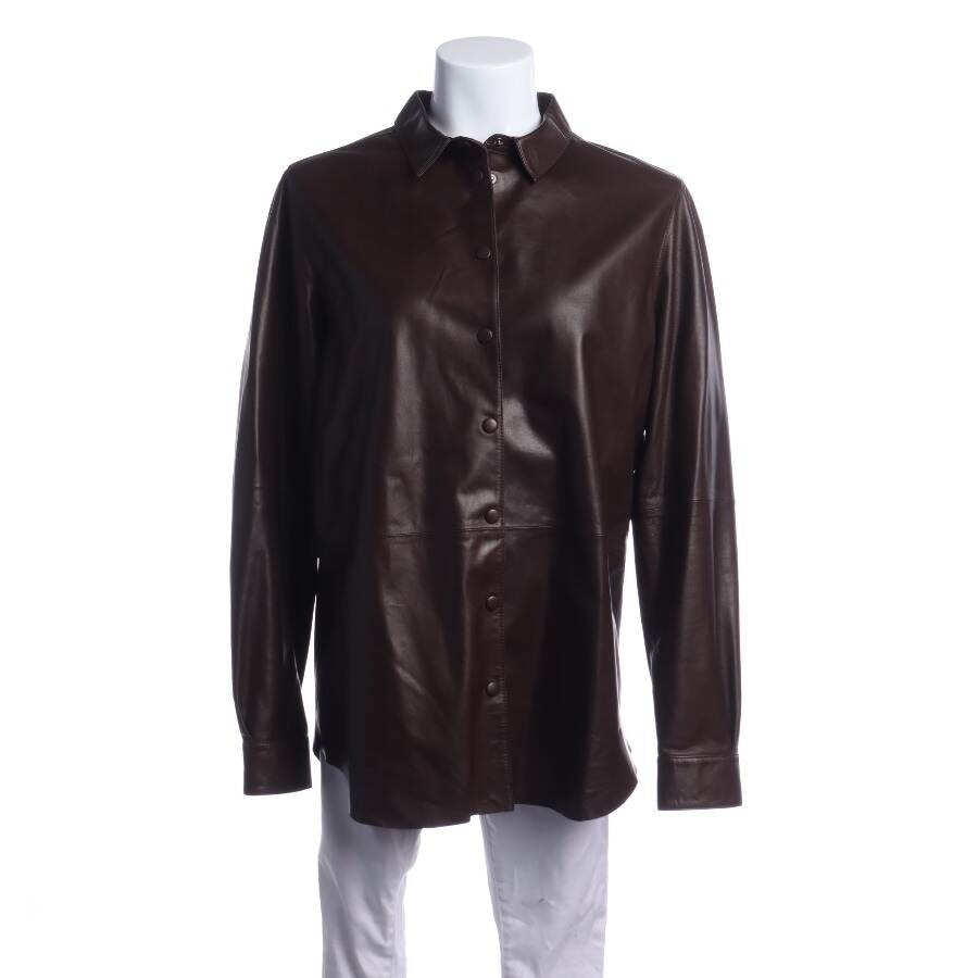 Image 1 of Leather Shirt XL Brown in color Brown | Vite EnVogue