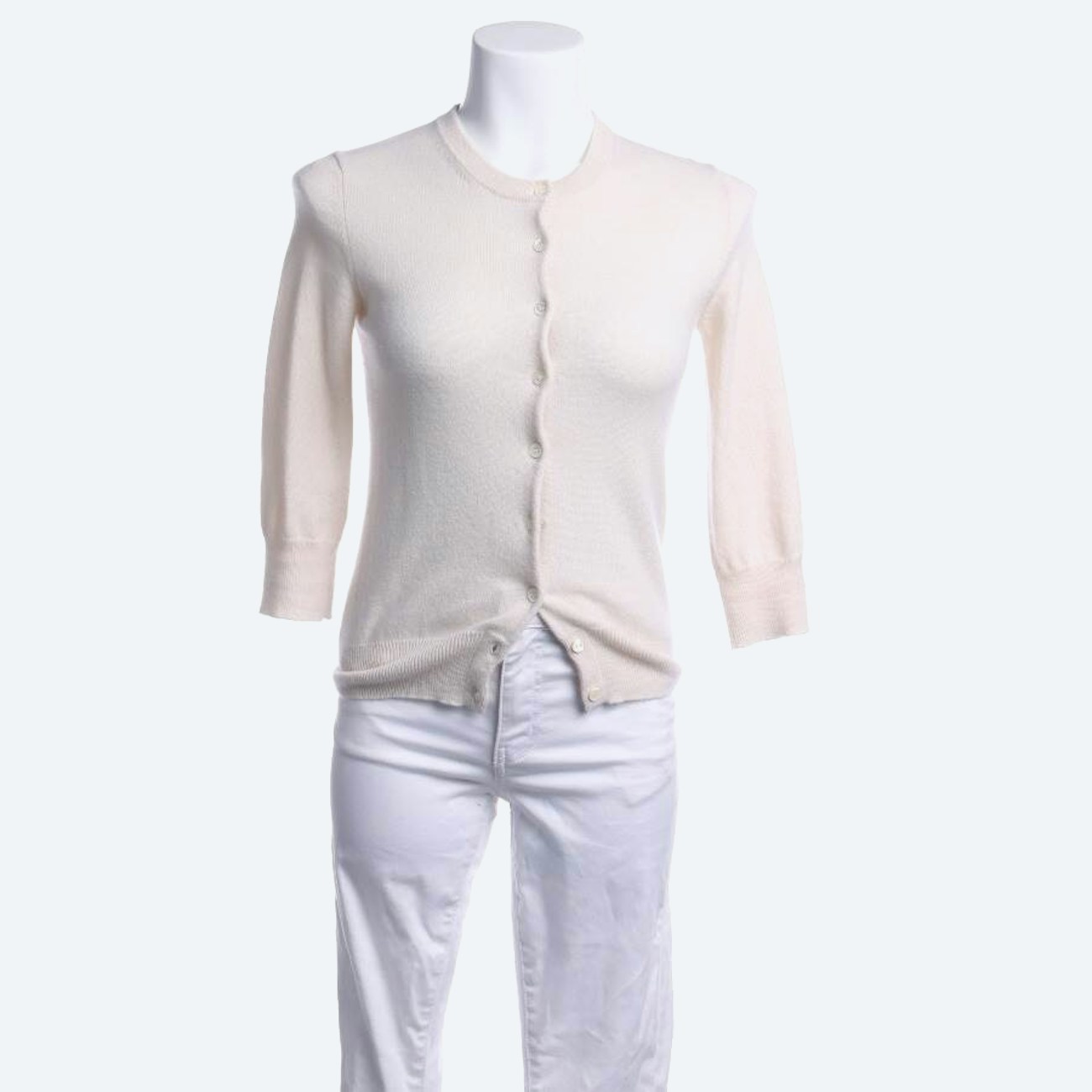 Image 1 of Cashmere Cardigan XS Beige in color White | Vite EnVogue