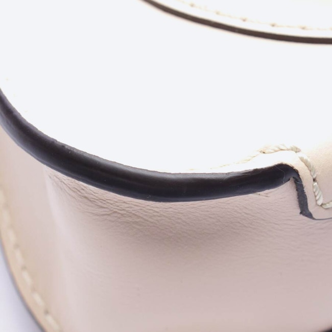 Image 6 of Marcie Small Shiny Saddle Shoulder Bag Beige in color White | Vite EnVogue