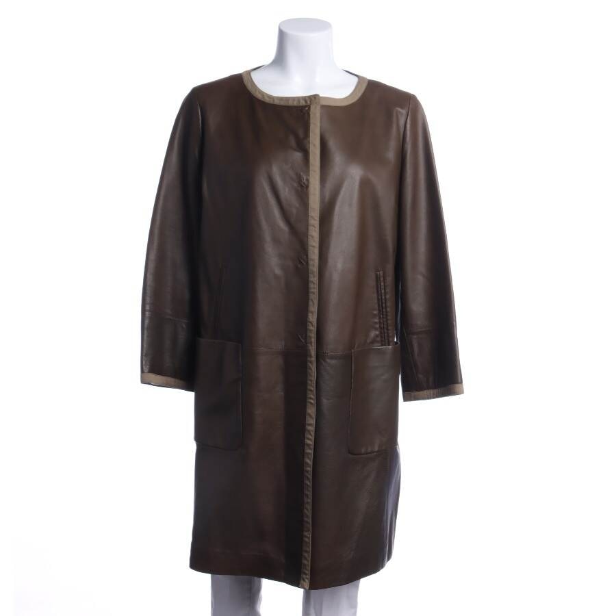 Image 1 of Leather Coat 44 Brown in color Brown | Vite EnVogue