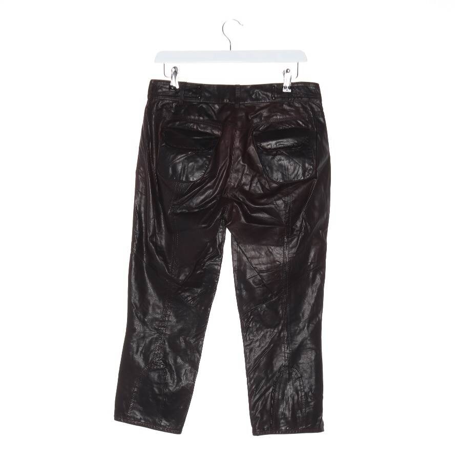Image 2 of Leather Pants 38 Dark Brown in color Brown | Vite EnVogue