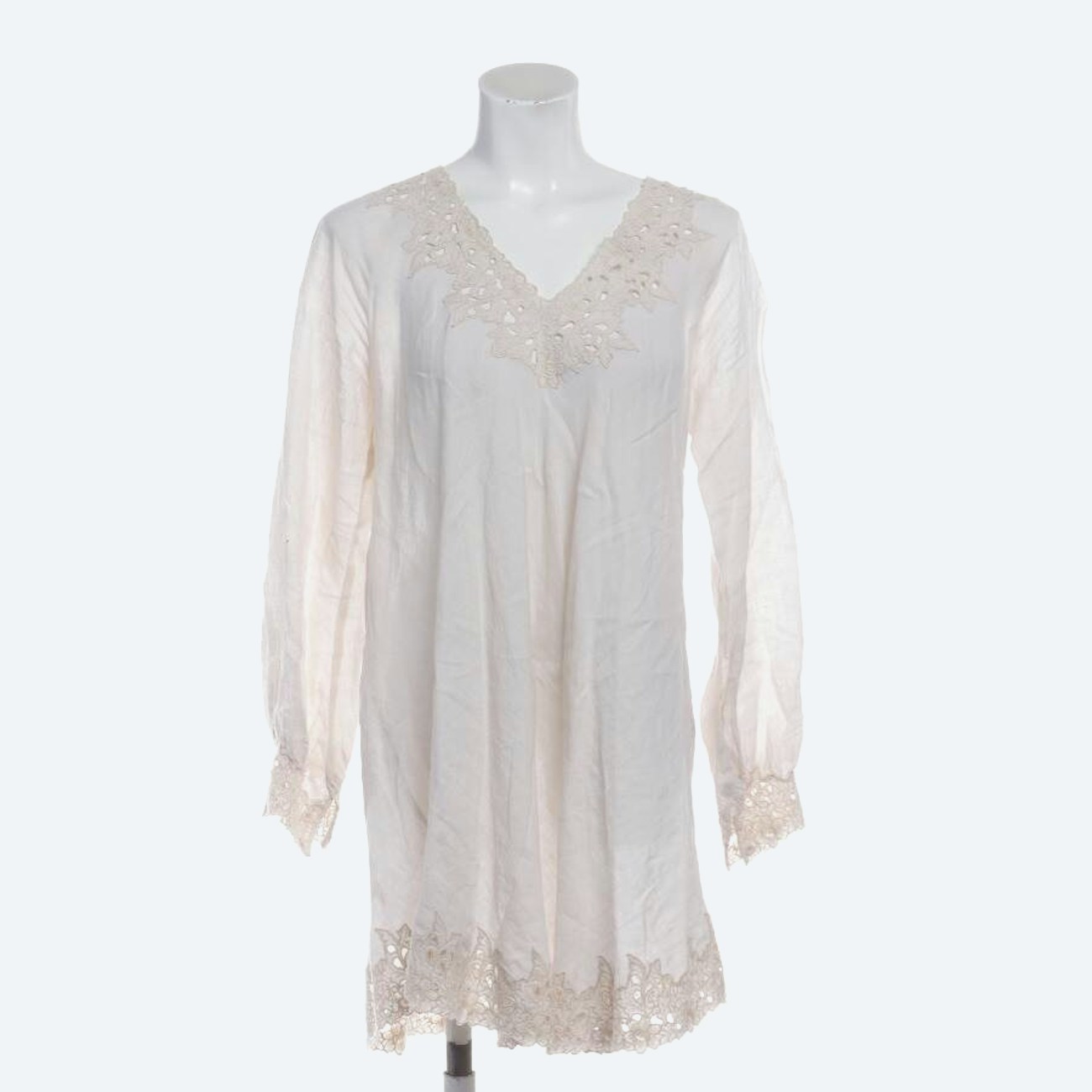 Image 1 of Linen Dress 38 Cream in color White | Vite EnVogue