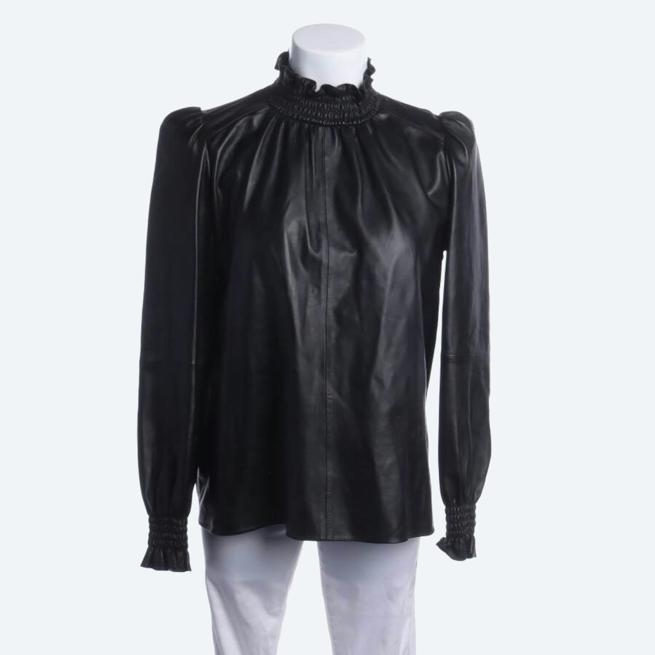 Image 1 of Leather Shirt 34 Black in color Black | Vite EnVogue