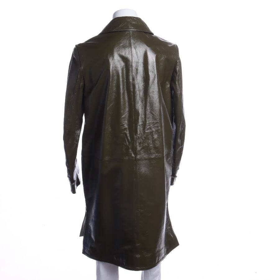 Image 2 of Leather Coat XS Dark Green in color Green | Vite EnVogue