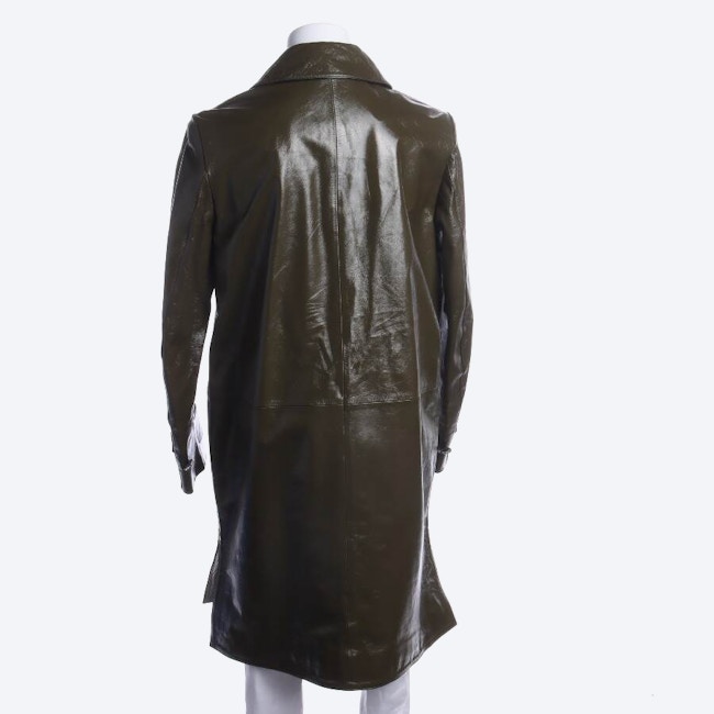 Image 2 of Leather Coat XS Dark Green in color Green | Vite EnVogue