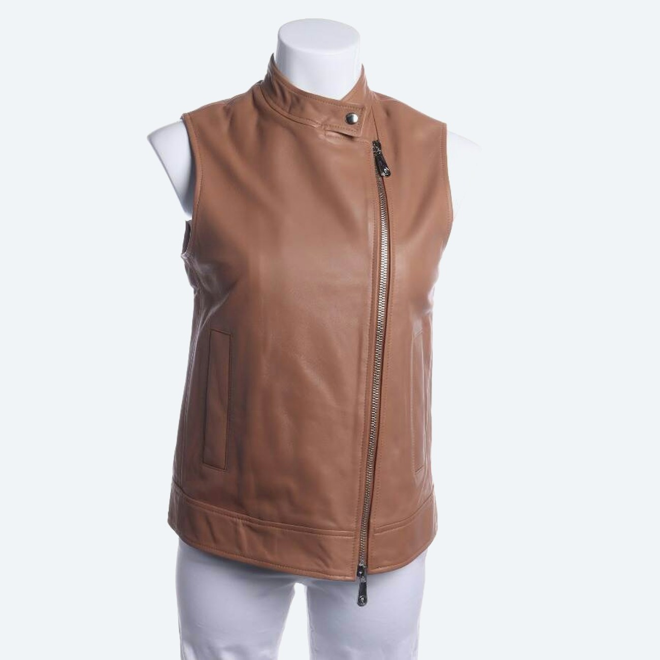 Image 1 of Leather Vest 34 Brown in color Brown | Vite EnVogue