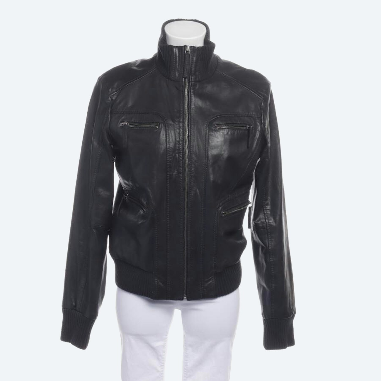 Image 1 of LeatherJacket 40 Black in color Black | Vite EnVogue