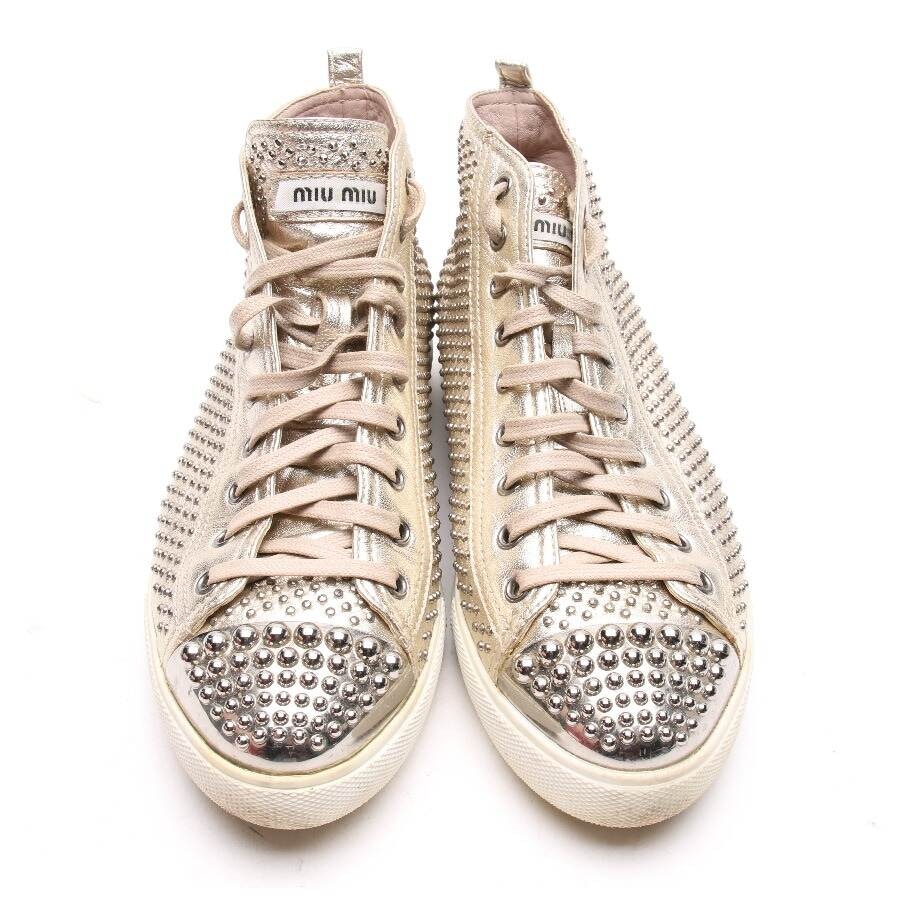 Image 2 of High-Top Sneakers EUR 40.5 Gold in color Metallic | Vite EnVogue