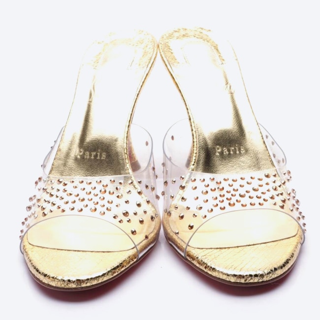 Image 2 of Heeled Sandals EUR 39.5 Gold in color Metallic | Vite EnVogue