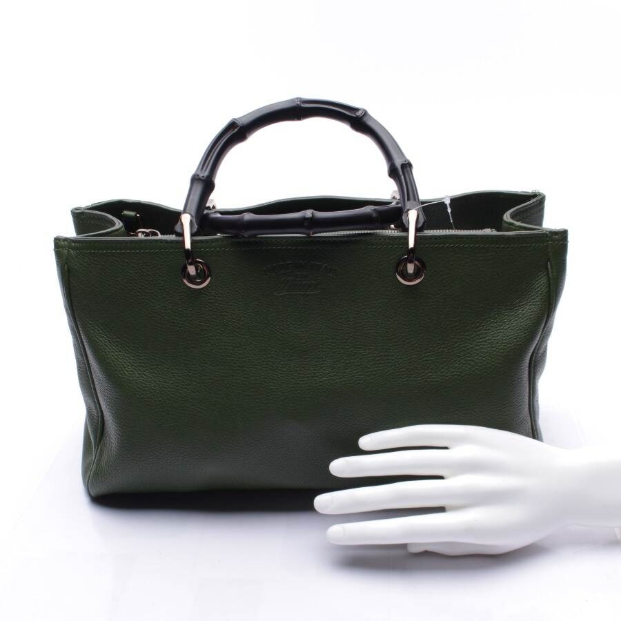 Image 4 of Bamboo Shopper Handbag Green in color Green | Vite EnVogue