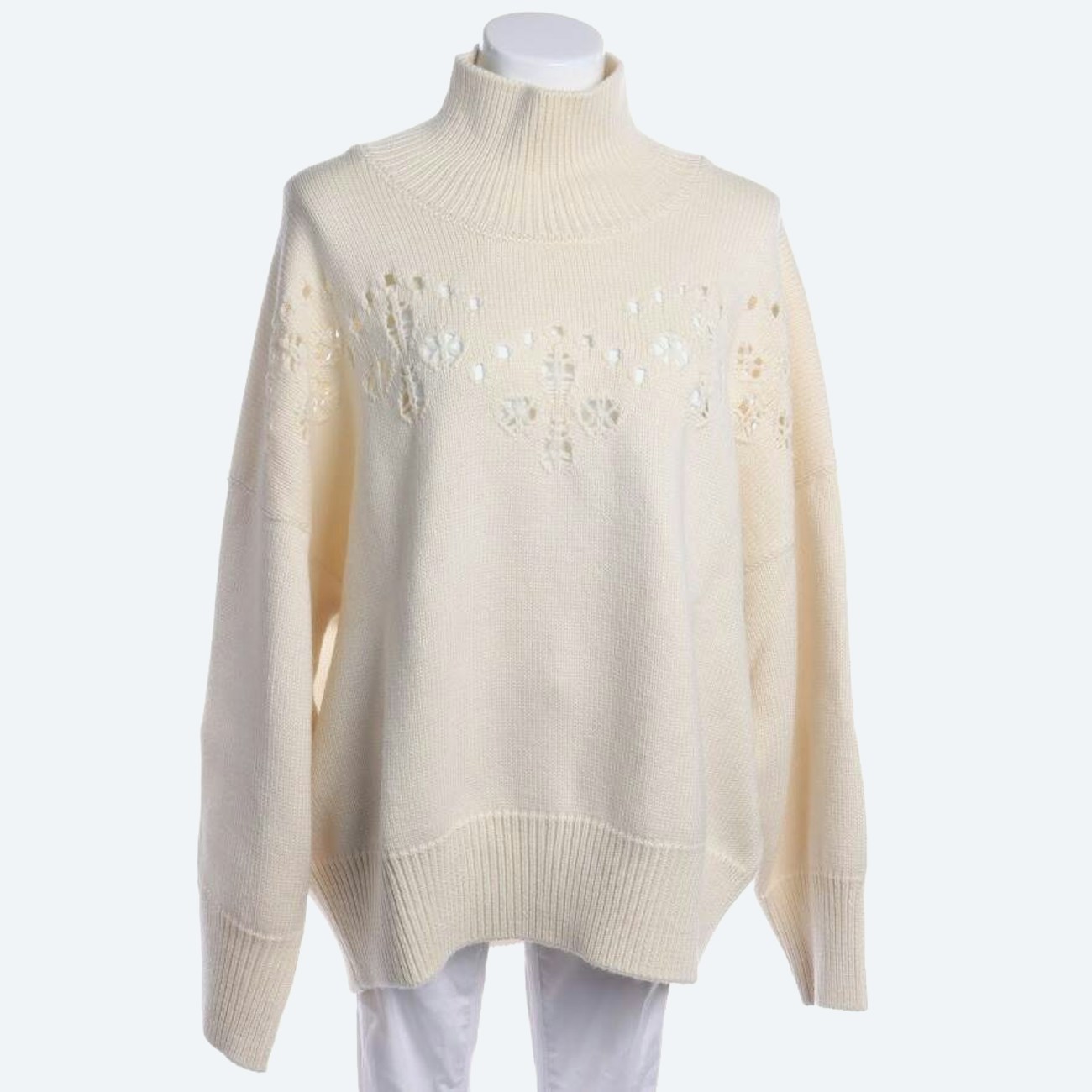 Image 1 of Wool Jumper L Cream in color White | Vite EnVogue