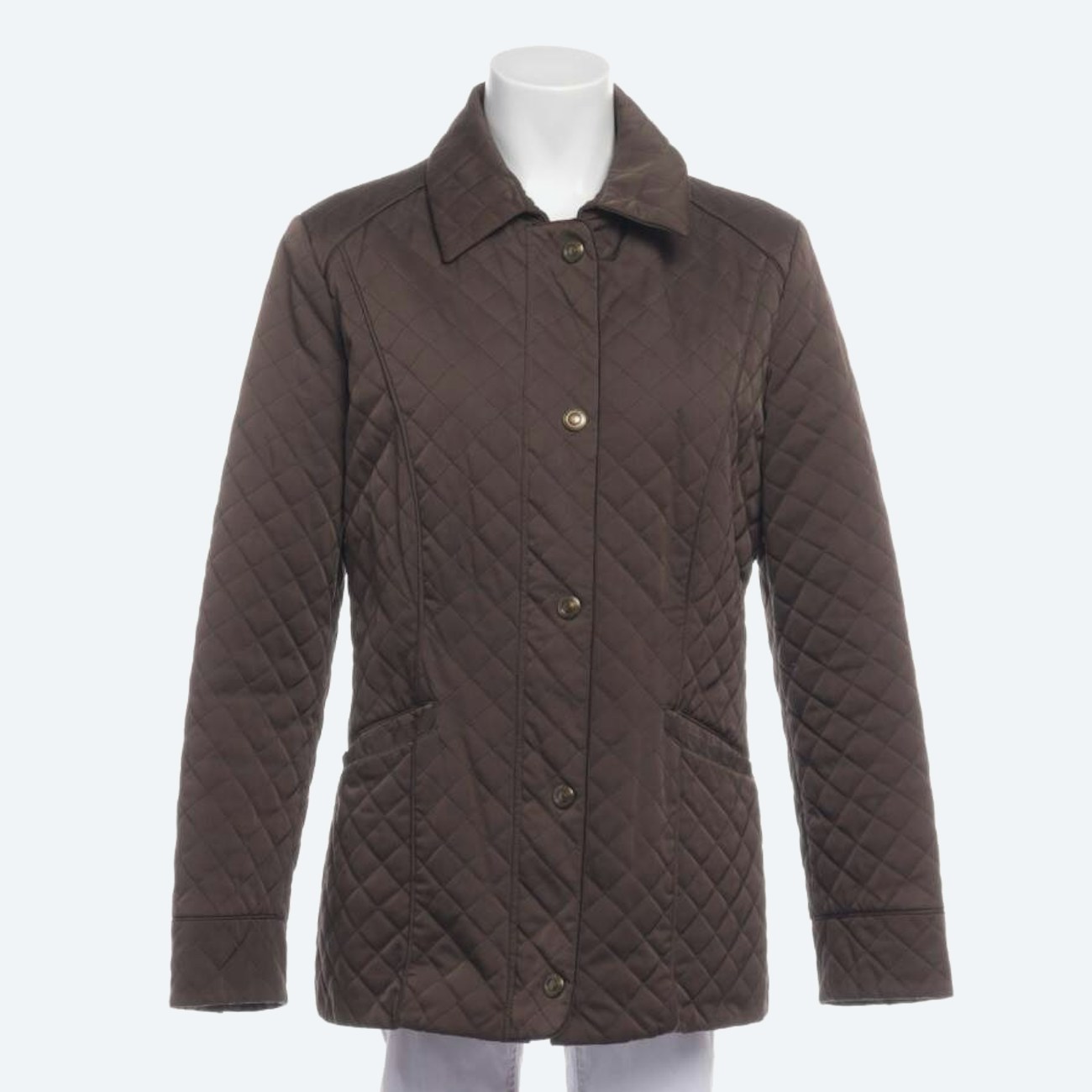 Image 1 of Quilted Jacket 42 Dark Brown in color Brown | Vite EnVogue