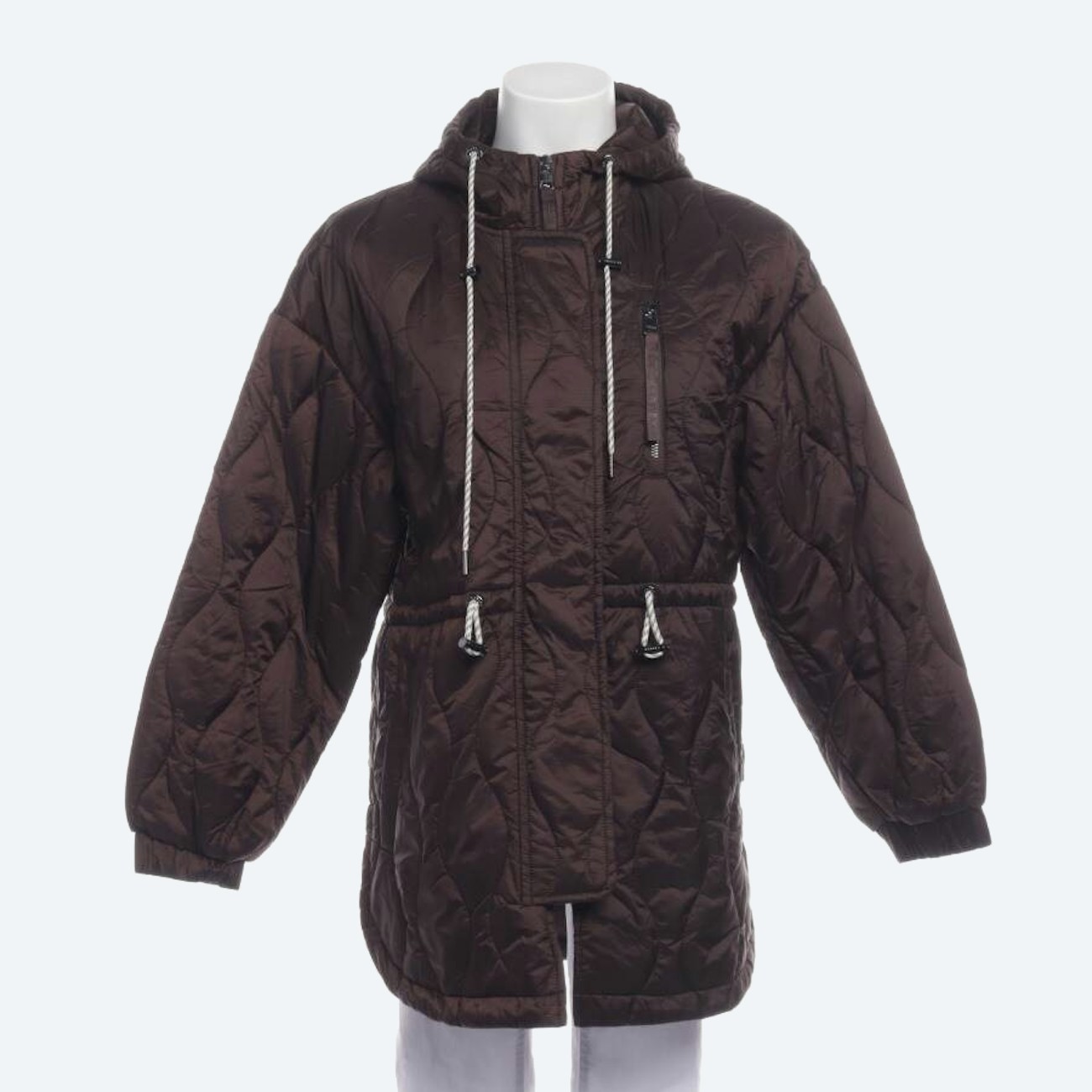 Image 1 of Quilted Coat S Dark Brown in color Brown | Vite EnVogue