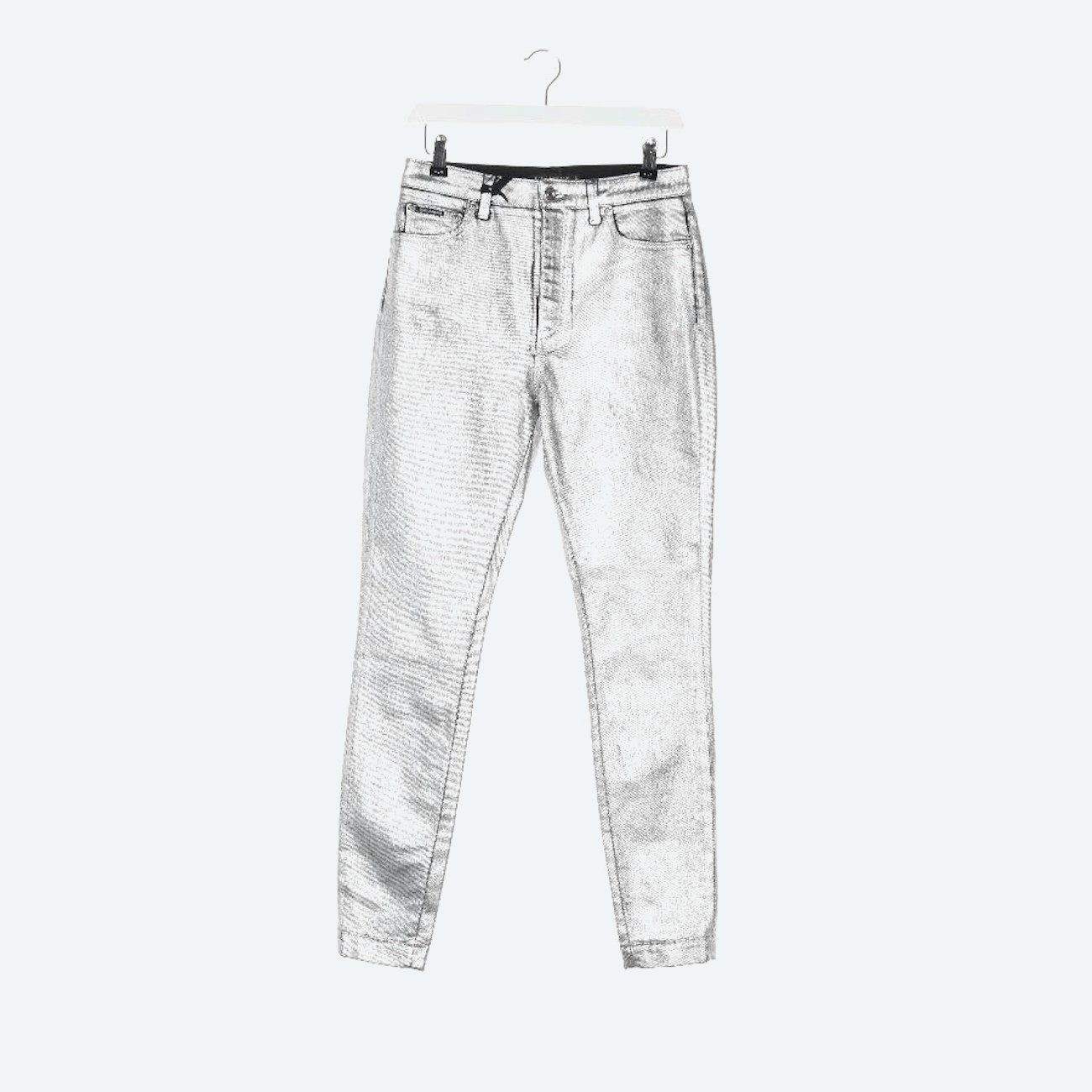 Image 1 of Jeans Skinny 36 Silver in color Metallic | Vite EnVogue