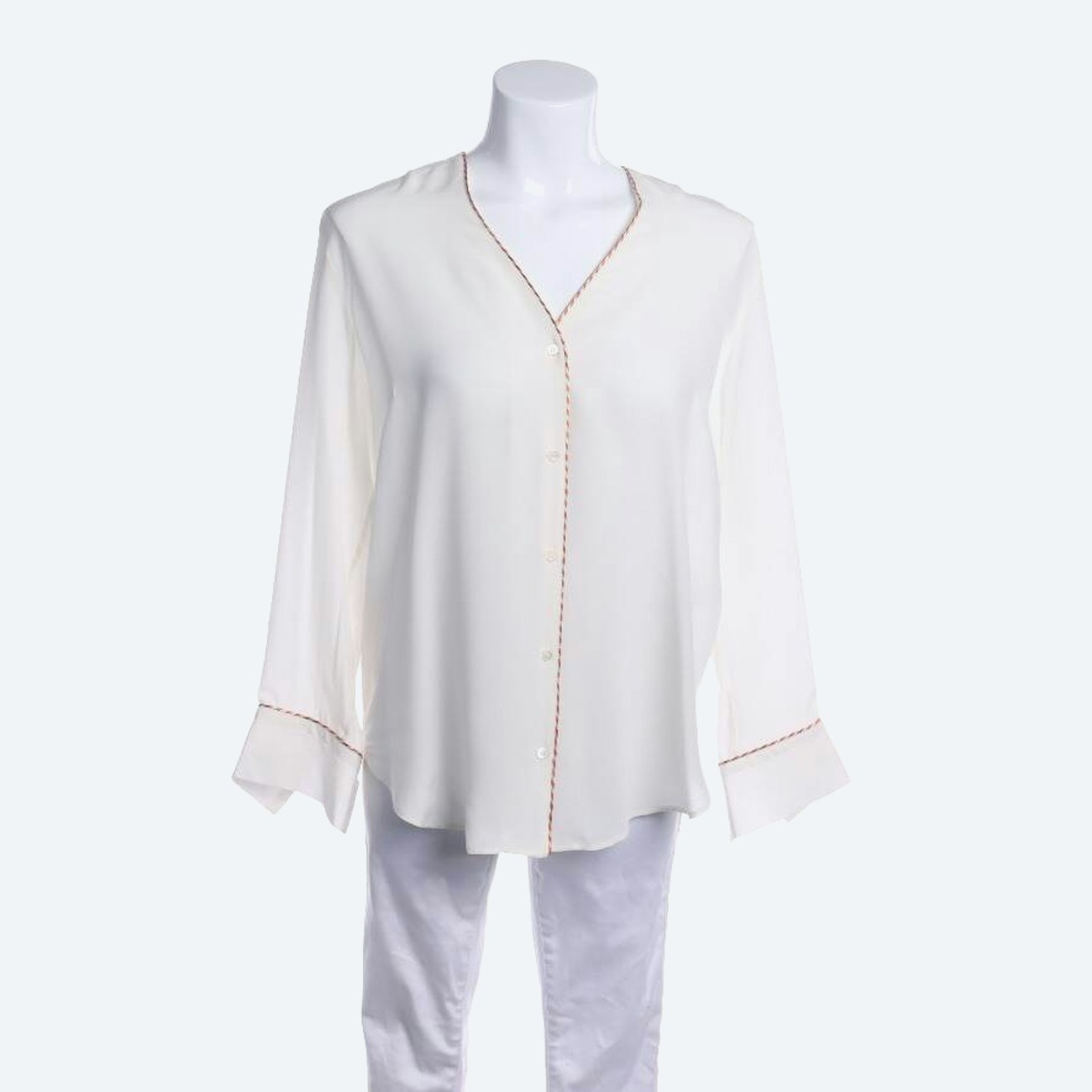 Image 1 of Silk Shirt 34 Cream in color White | Vite EnVogue