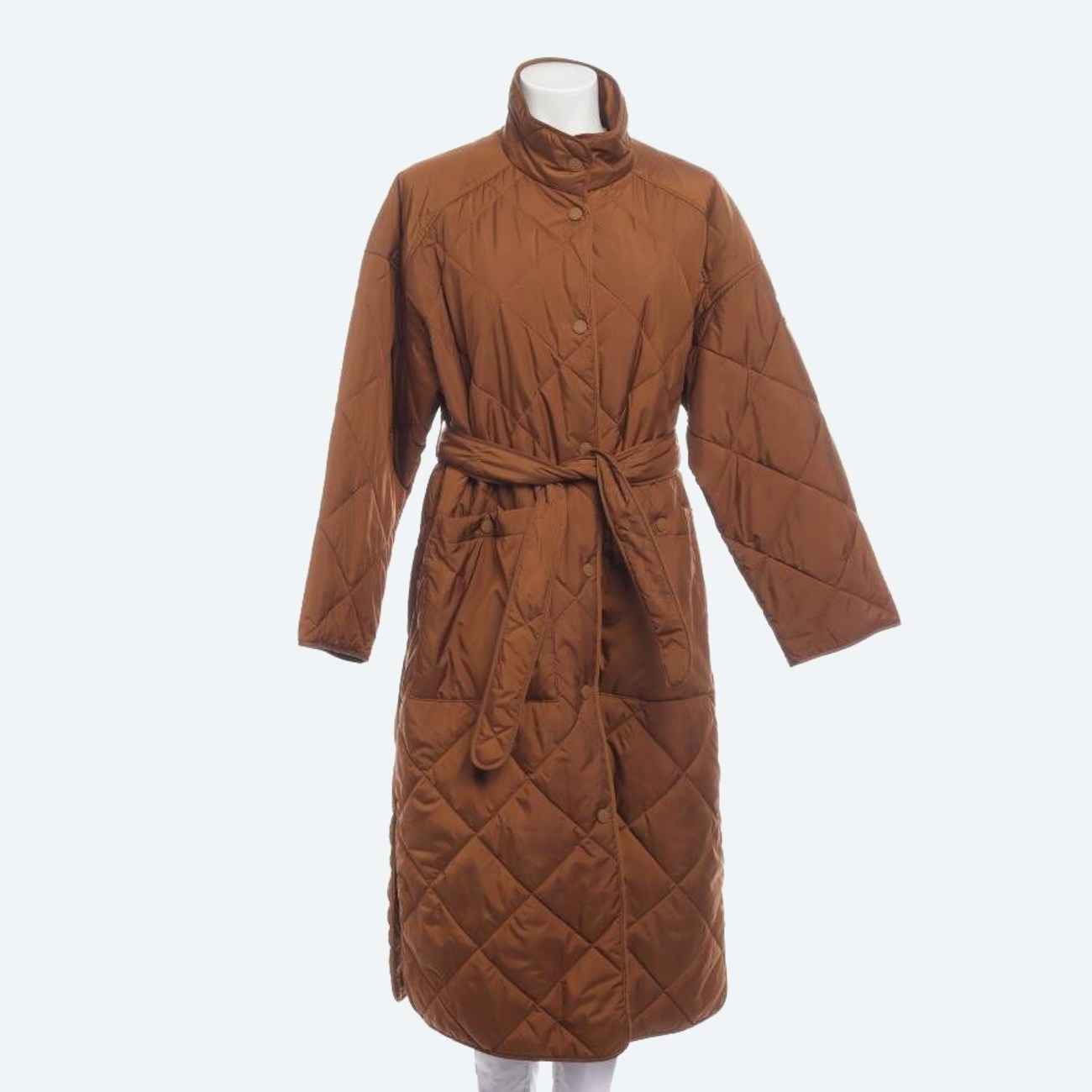 Image 1 of Quilted Coat M Light Brown in color Brown | Vite EnVogue