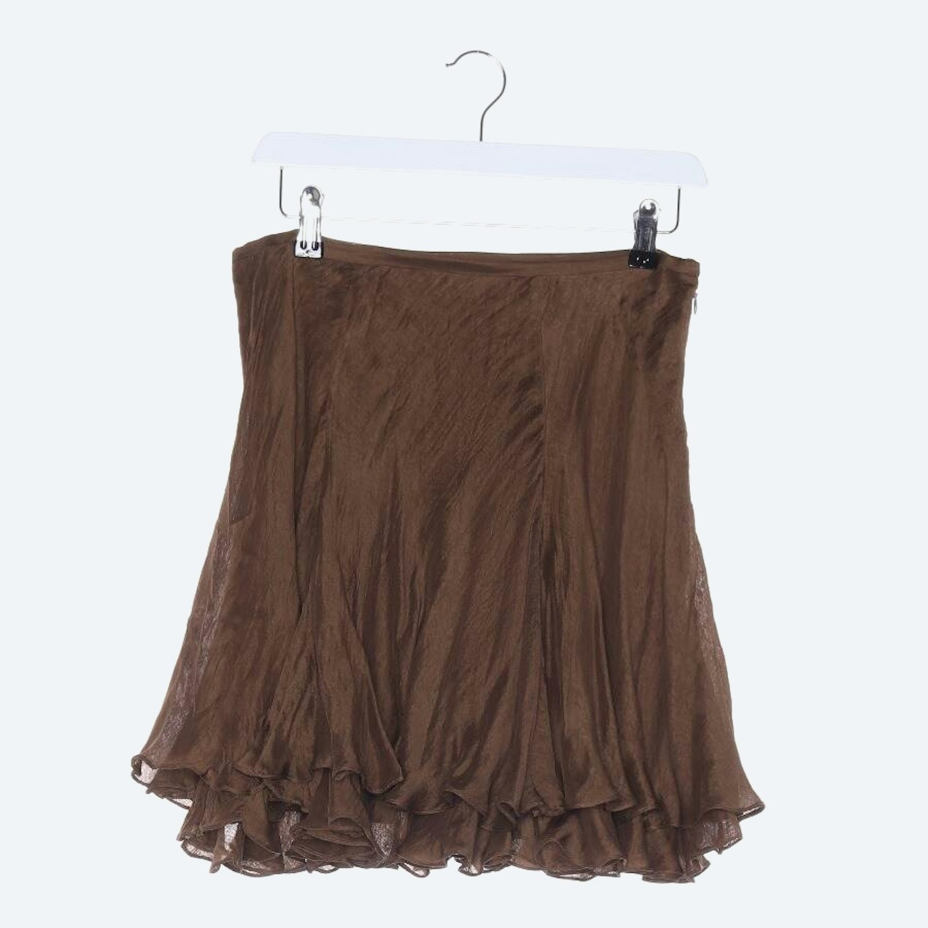 Image 1 of Silk Skirt 32 Brown in color Brown | Vite EnVogue
