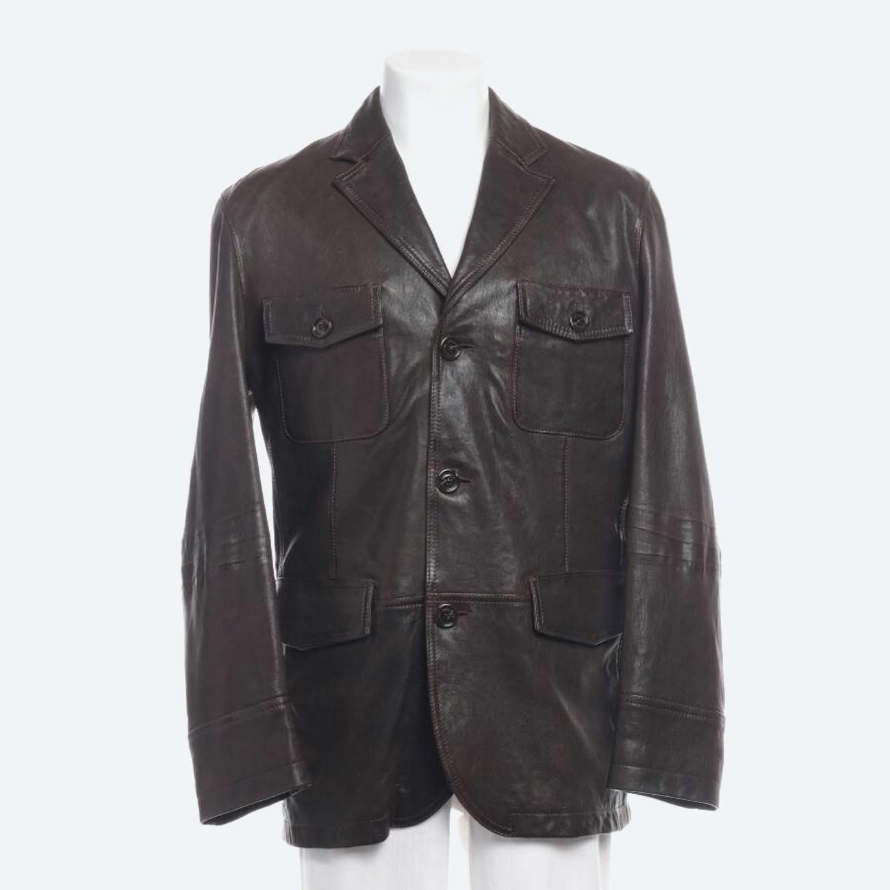 Image 1 of Leather Jacket XL Brown in color Brown | Vite EnVogue