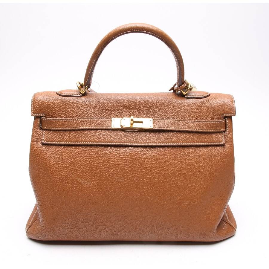 Image 1 of Kelly Bag 35 Handbag Brown in color Brown | Vite EnVogue