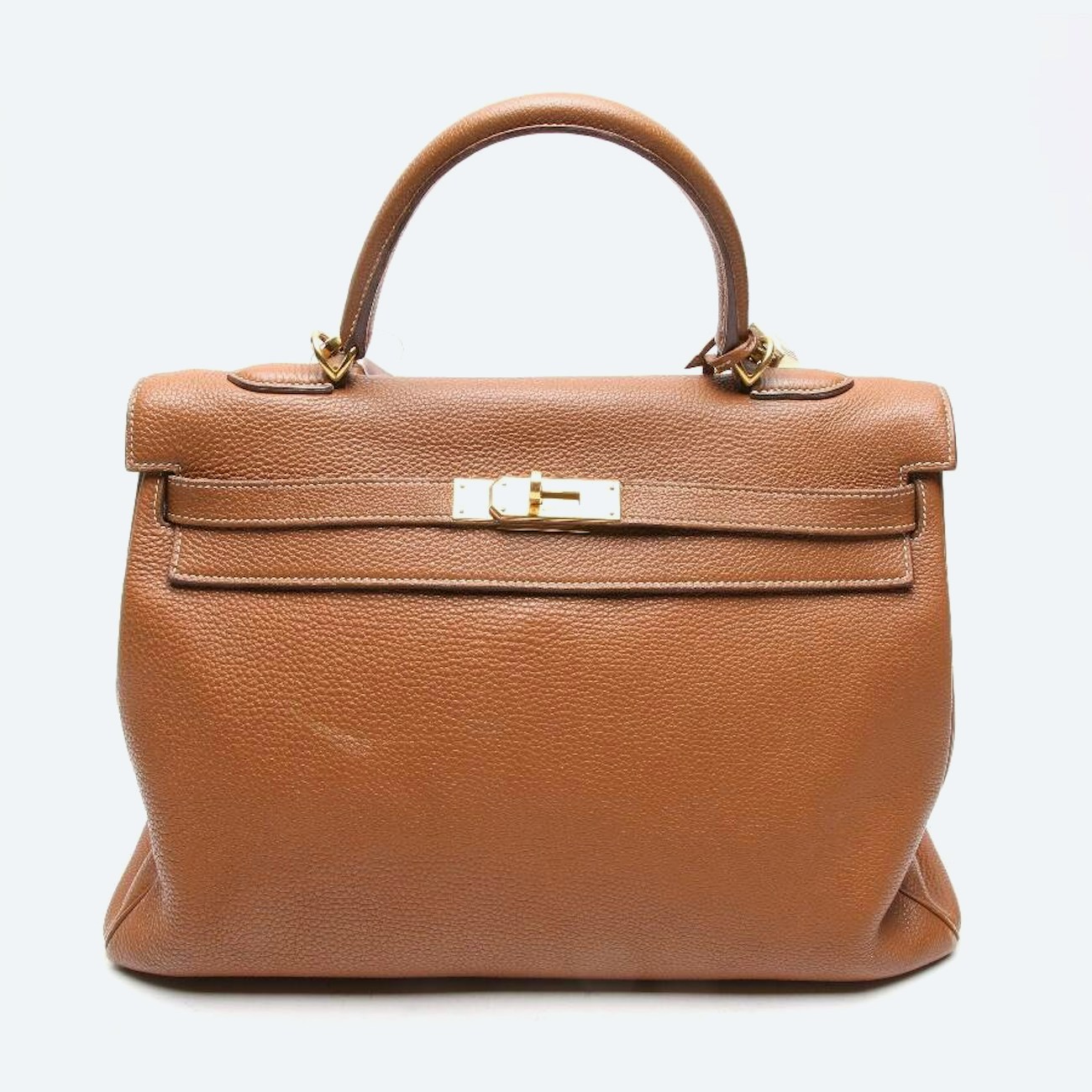 Image 1 of Kelly Bag 35 Handbag Brown in color Brown | Vite EnVogue