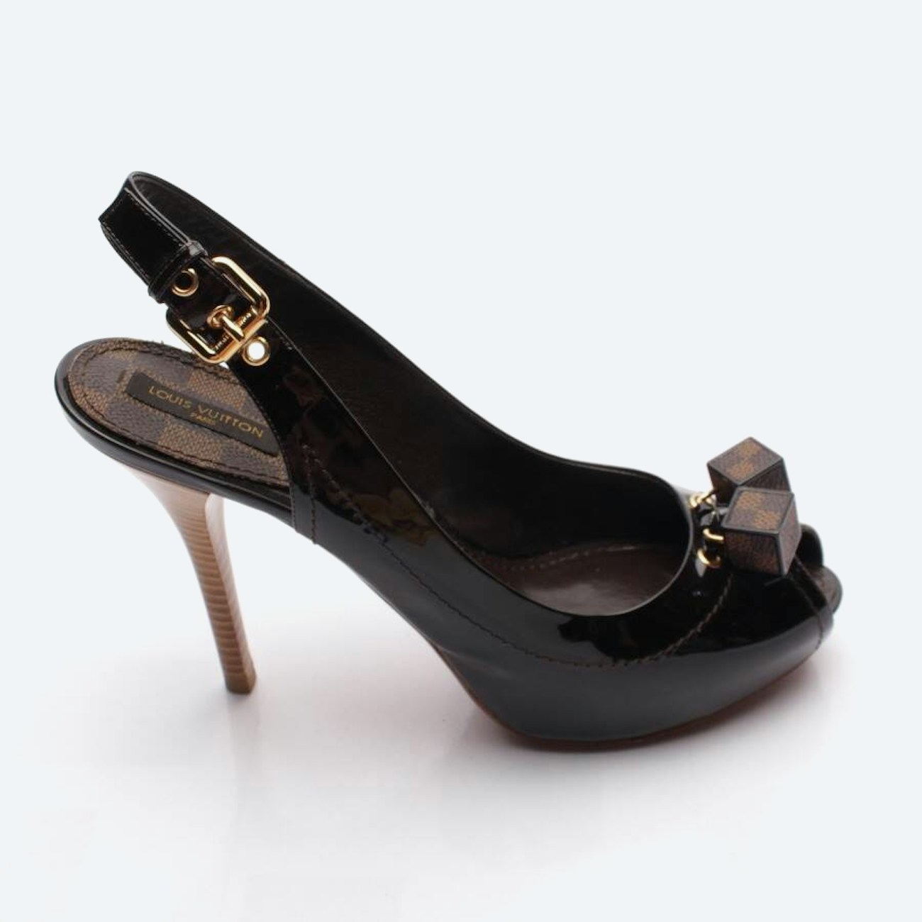 Image 1 of Heeled Sandals EUR38 Dark Brown in color Brown | Vite EnVogue