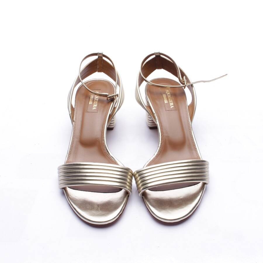 Image 2 of Heeled Sandals EUR 36.5 Gold in color Metallic | Vite EnVogue