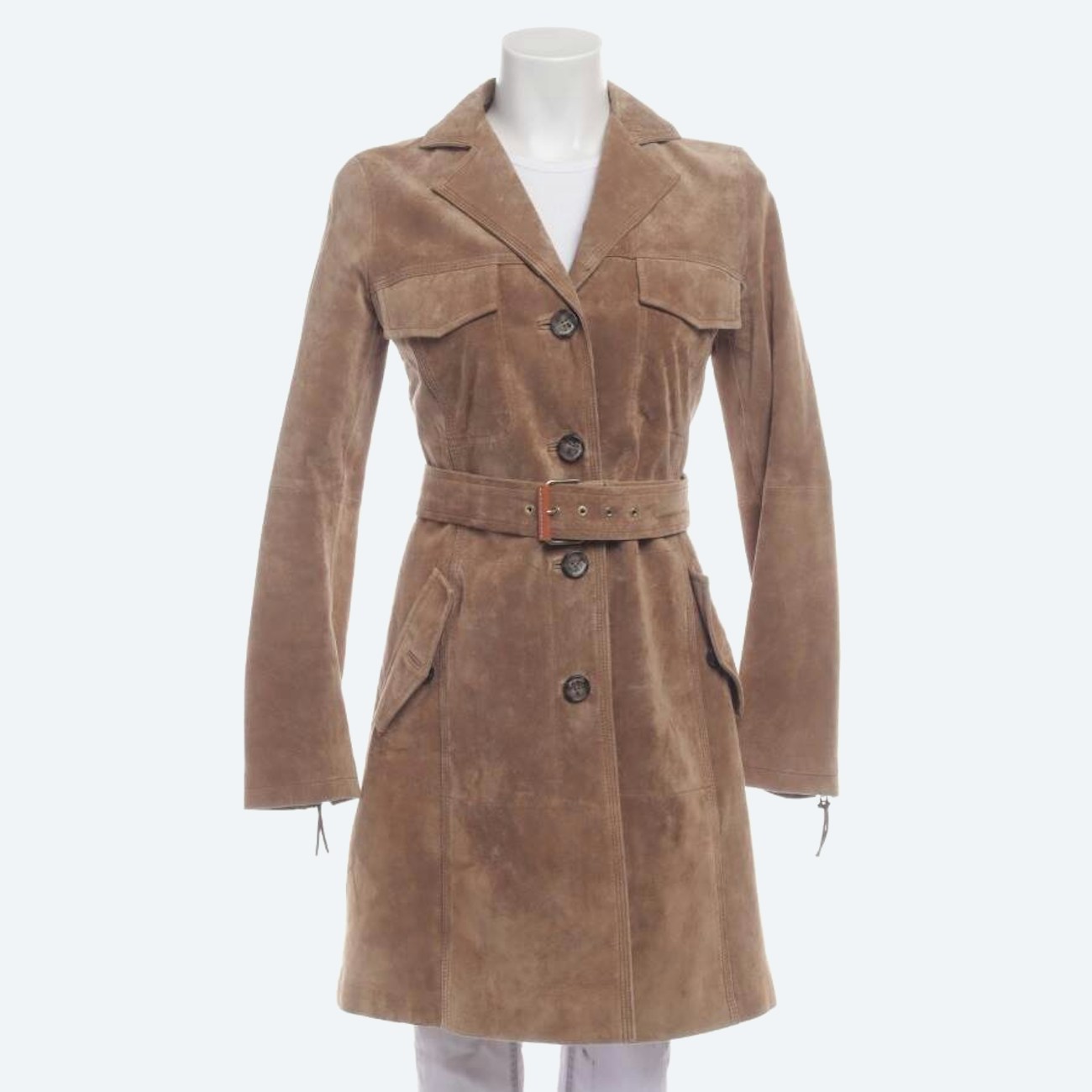 Image 1 of Leather Coat 36 Light Brown in color Brown | Vite EnVogue