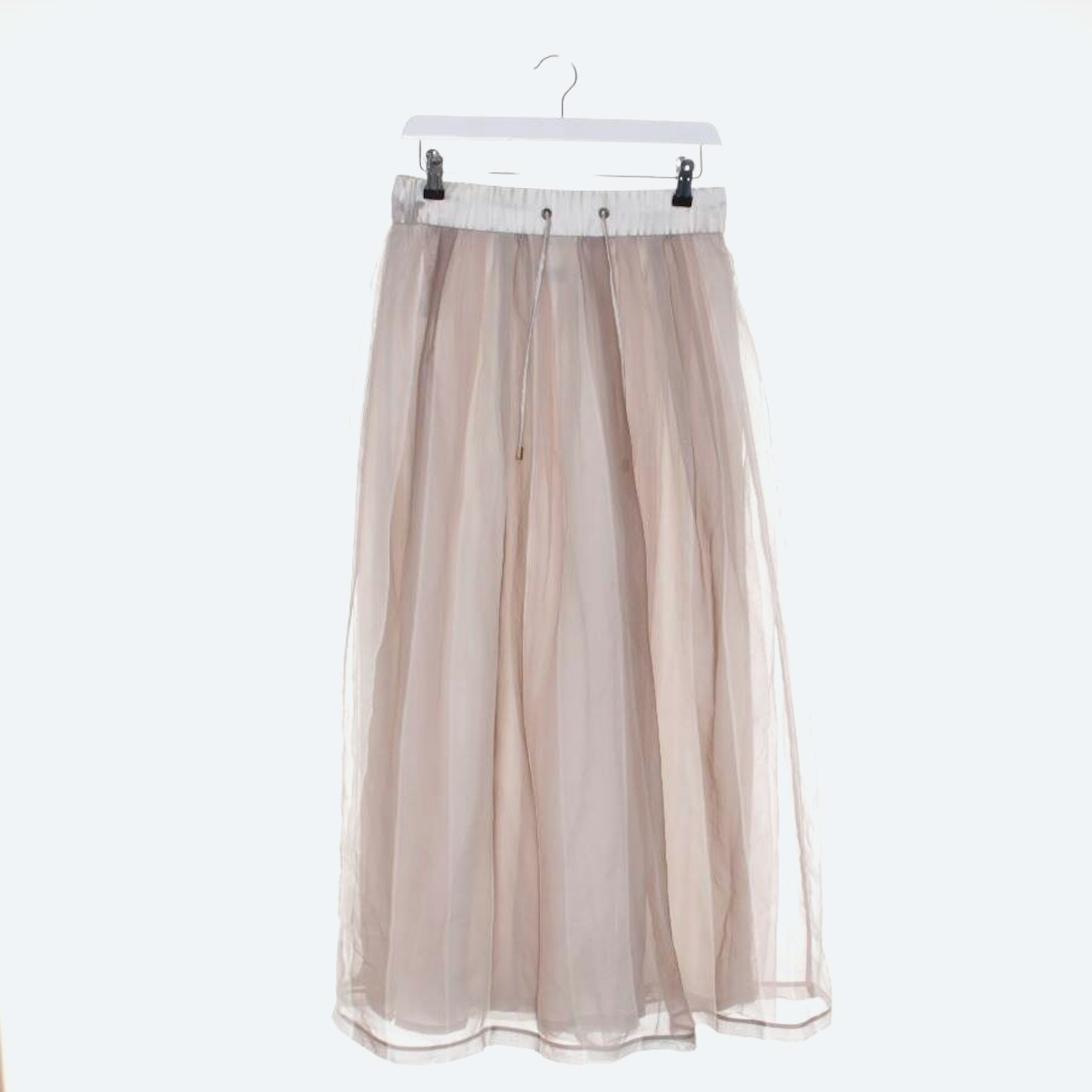 Image 1 of Silk Skirt 36 Beige in color White | Vite EnVogue