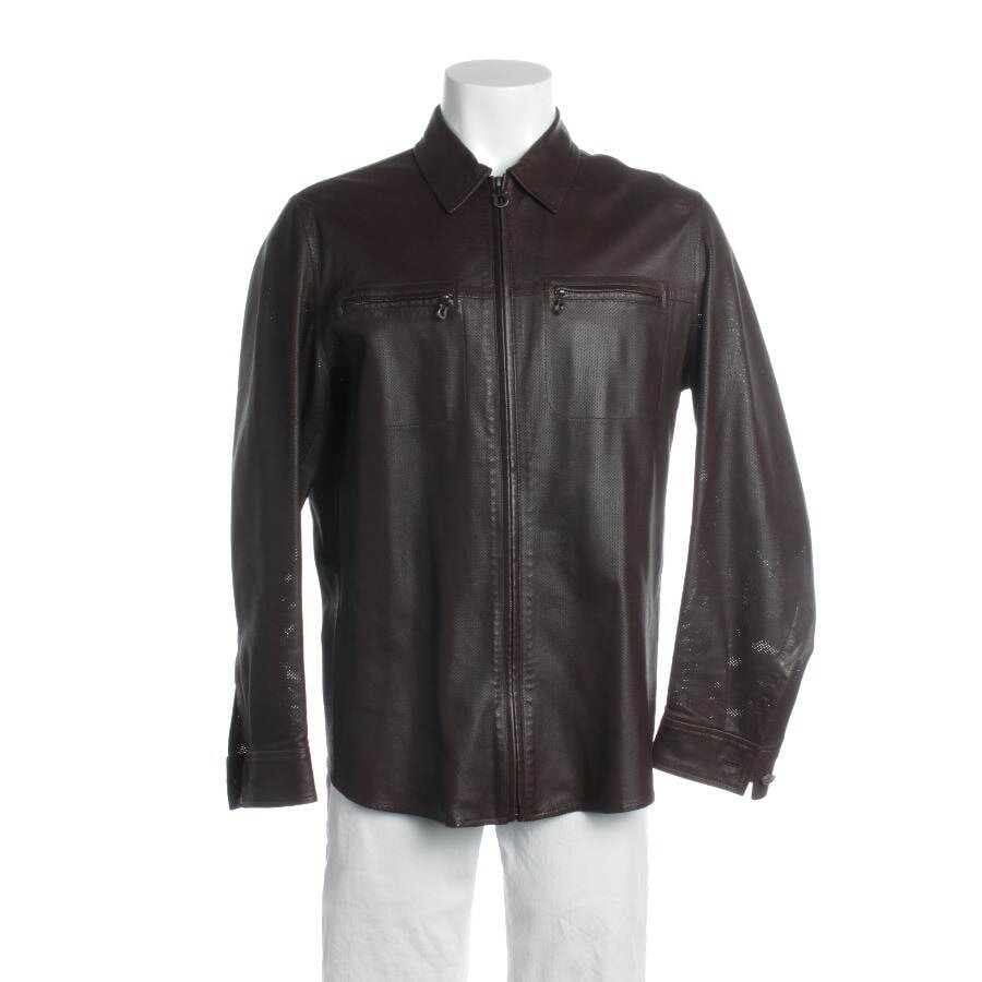 Image 1 of Leather Jacket 50 Brown in color Brown | Vite EnVogue