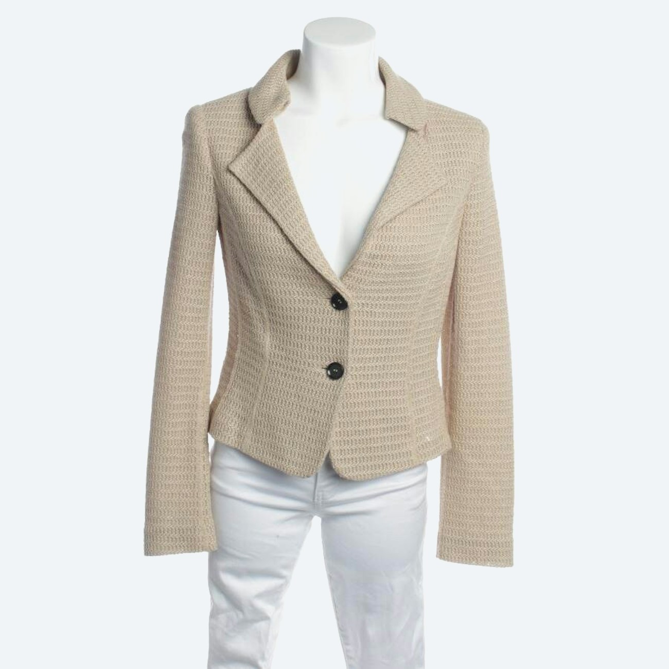 Image 1 of Quilted Coat 36 Beige in color White | Vite EnVogue