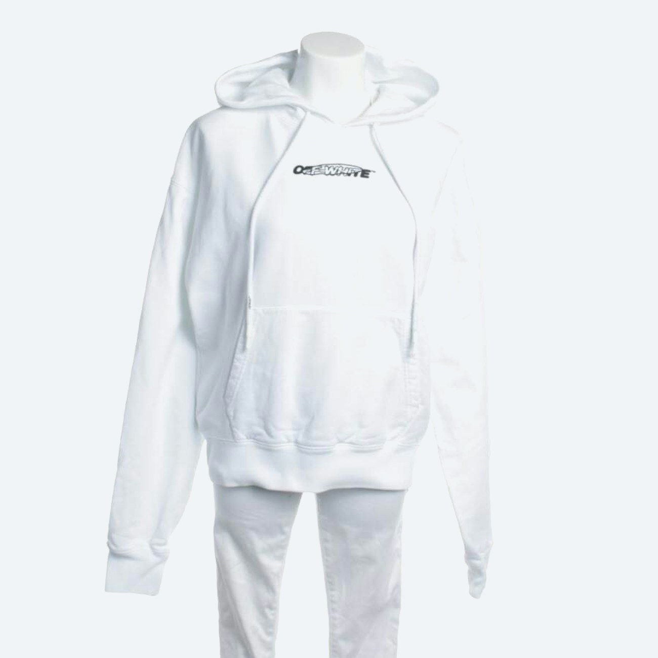 Image 1 of Hooded Sweatshirt S White in color White | Vite EnVogue