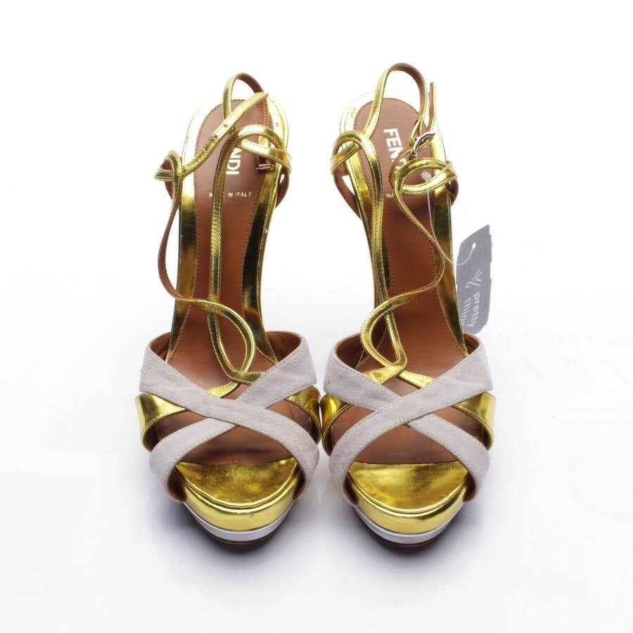 Image 2 of Heeled Sandals EUR 39 Multicolored in color Multicolored | Vite EnVogue