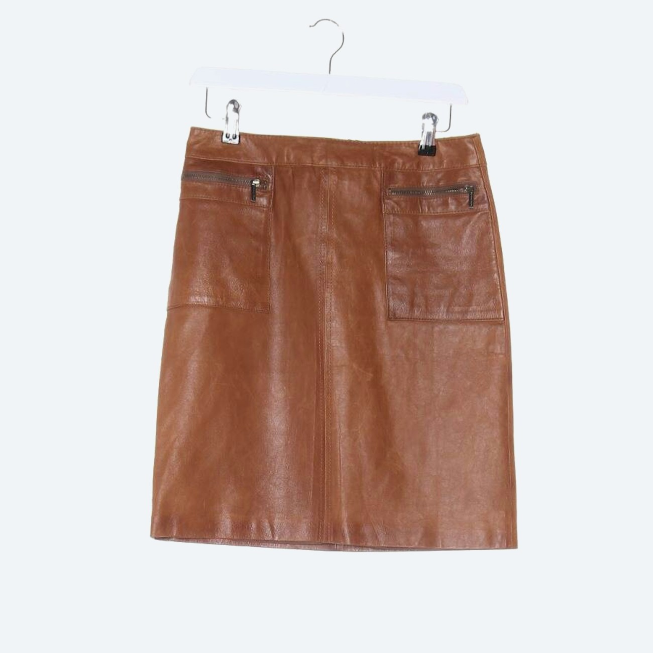 Image 1 of Leather Skirt 32 Camel in color Brown | Vite EnVogue