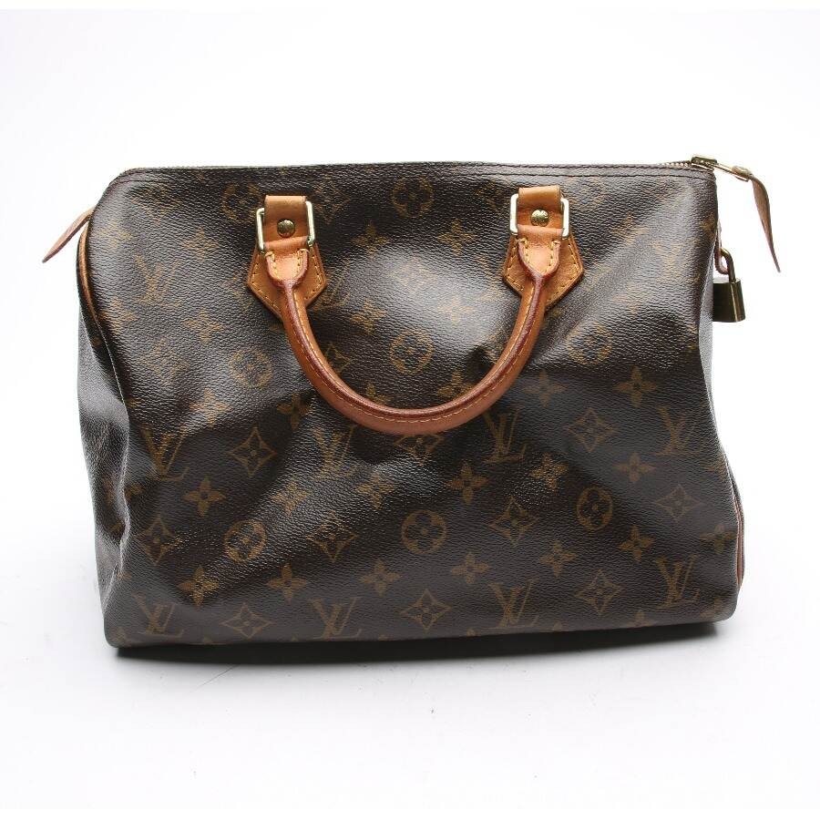 Image 1 of Speedy 30 Monogram Canvas Handbag Dark Brown in color Brown | Vite EnVogue