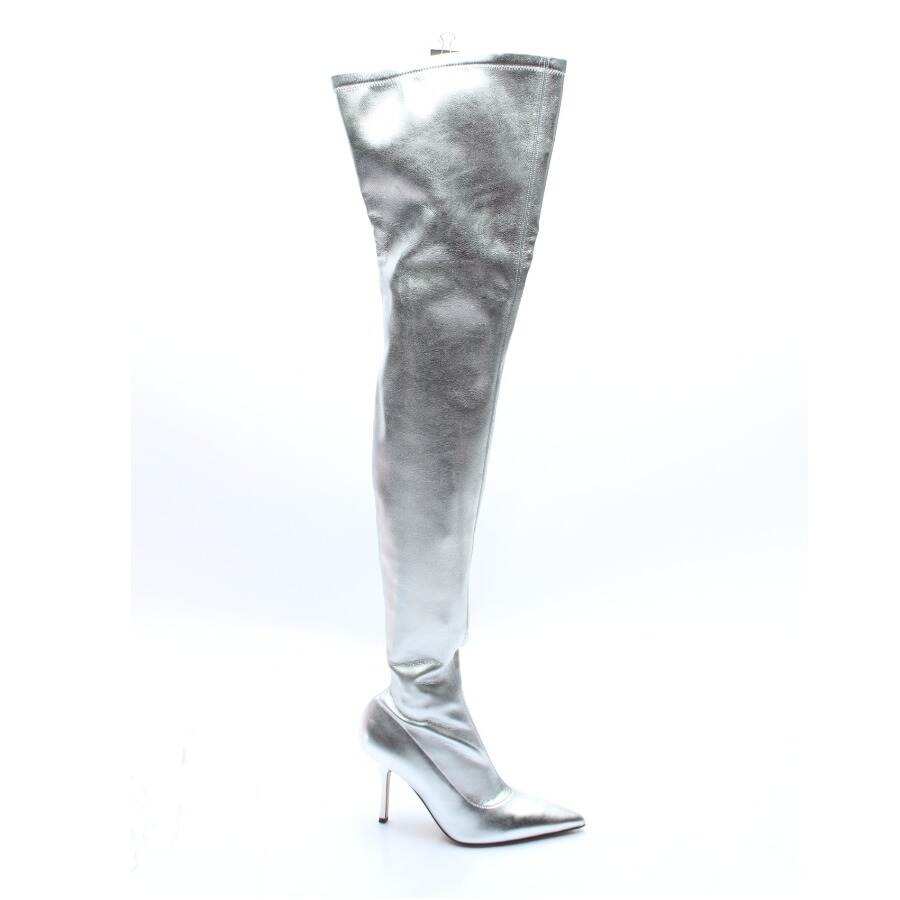 Image 1 of Overknee Boots EUR 35.5 Silver in color Metallic | Vite EnVogue