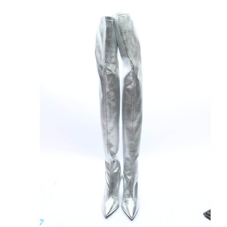Image 2 of Overknee Boots EUR 35.5 Silver in color Metallic | Vite EnVogue