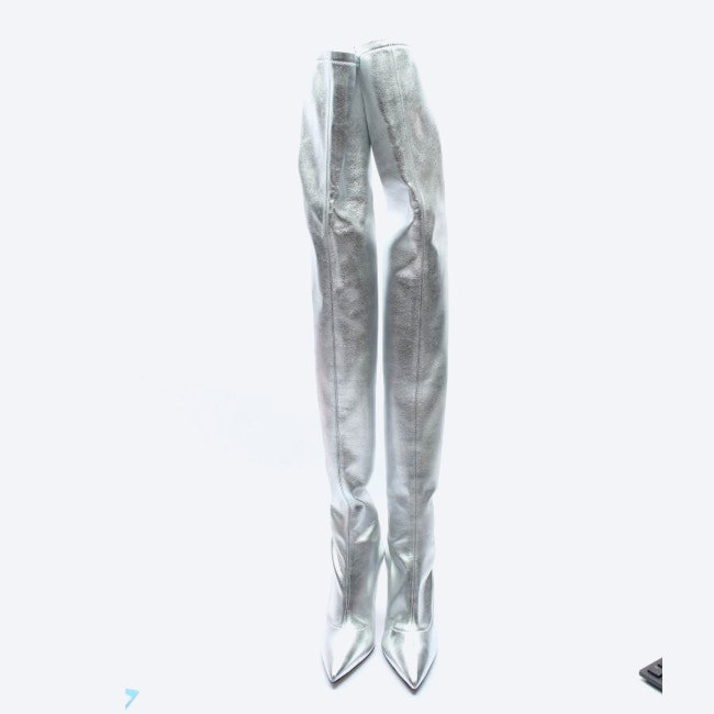 Image 2 of Overknee Boots EUR 35.5 Silver in color Metallic | Vite EnVogue