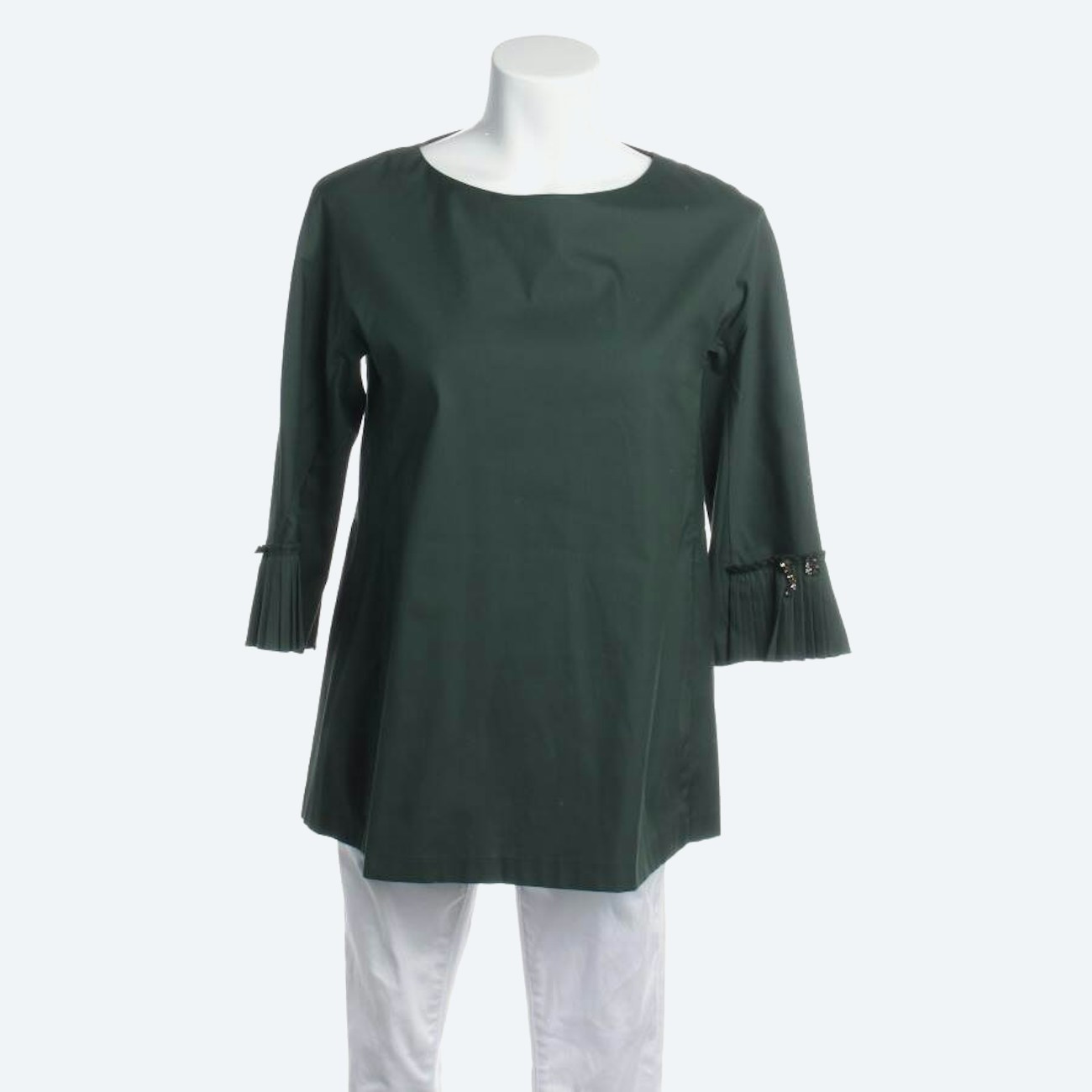 Image 1 of Shirt Blouse M Dark Green in color Green | Vite EnVogue