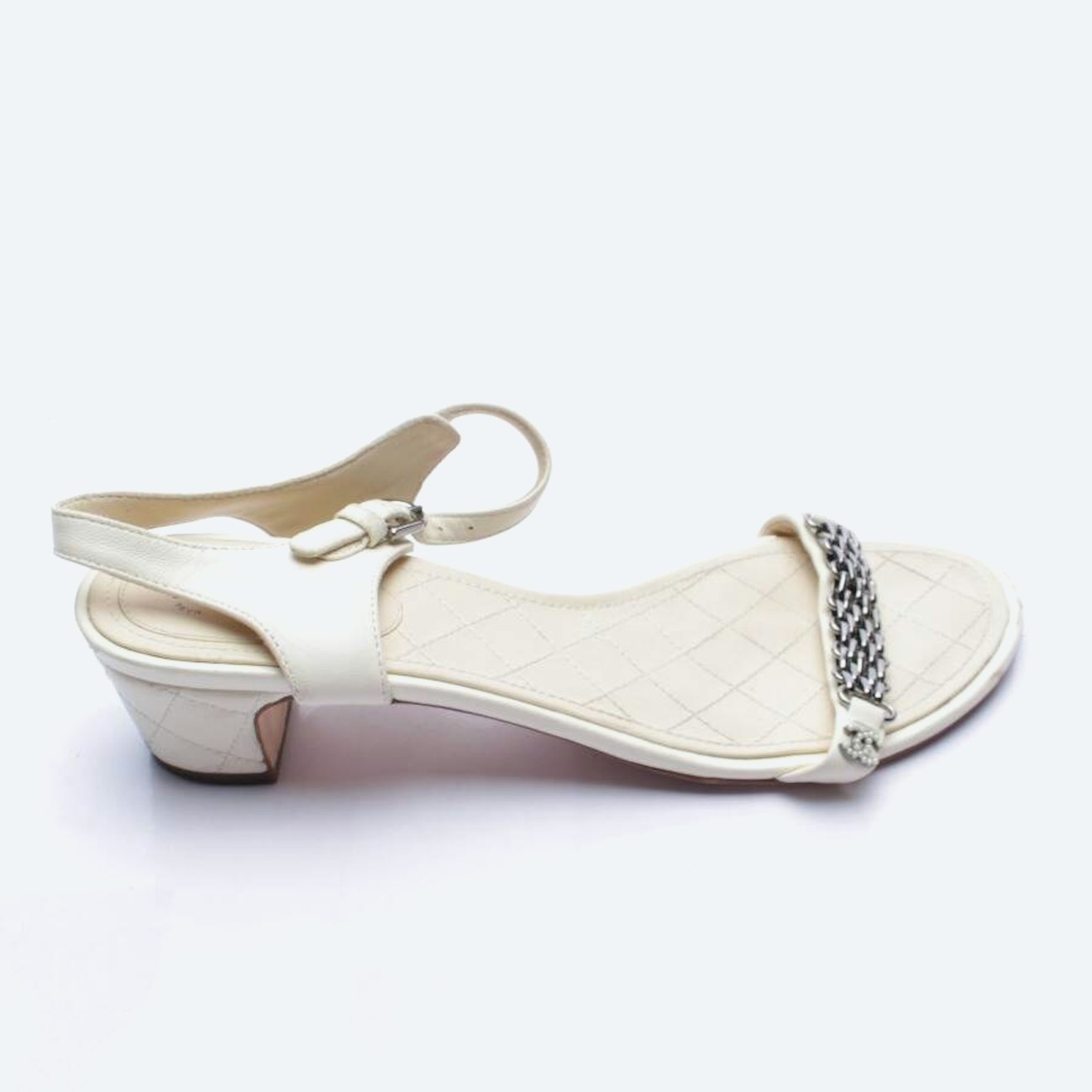 Image 1 of Heeled Sandals EUR 39.5 Cream in color White | Vite EnVogue